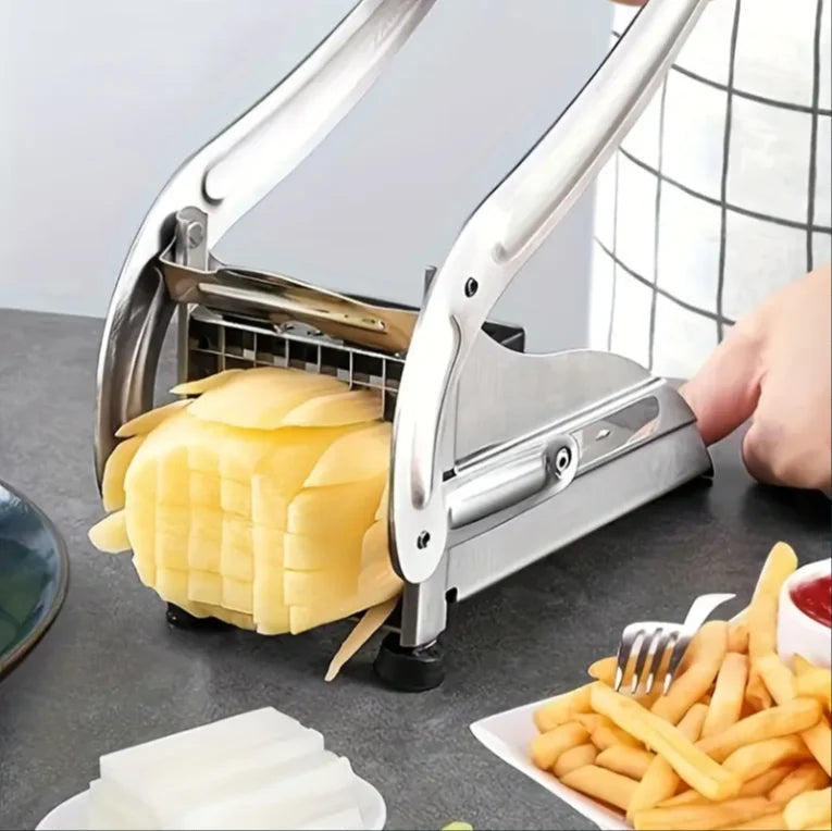 Kitchen Vegetable Potato Fry Cutter, Commercial French Fry Chopper with 2 Cutter, for Carrots, Cucumbers, Accessories Utensils