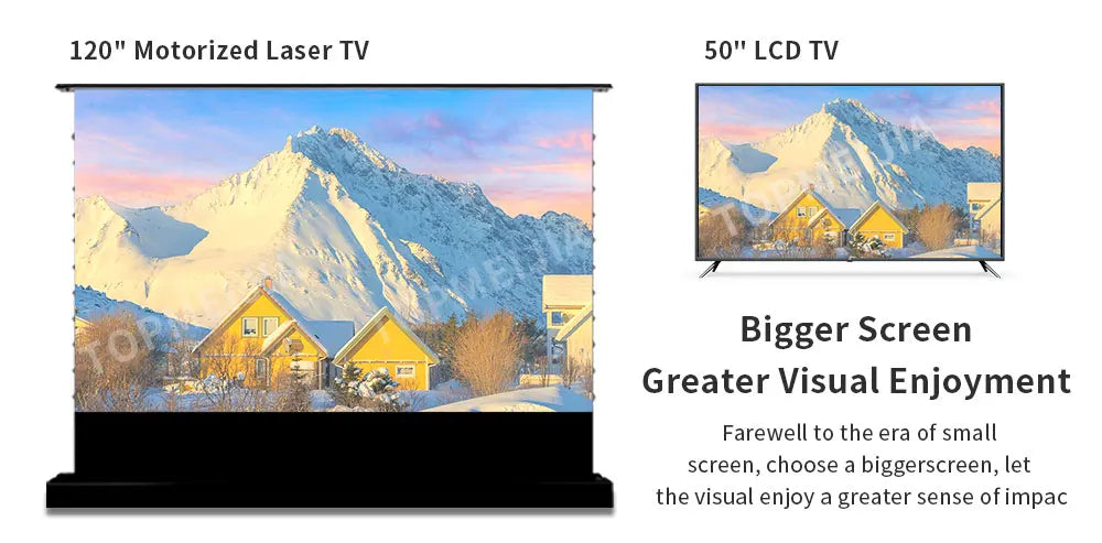 Premium 72‘’ inch - 120” inch 16:9 ALR PET Crystal UST Electric Floor Rising Projector Screen for Gaming & Movies UST Project