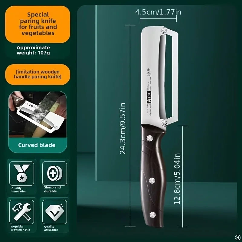 Stainless steel peeler with wooden handle for peeling and slicing fruits and vegetables | Durable and smooth operation