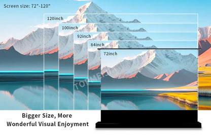 Premium 72‘’ inch - 120” inch 16:9 ALR PET Crystal UST Electric Floor Rising Projector Screen for Gaming & Movies UST Project