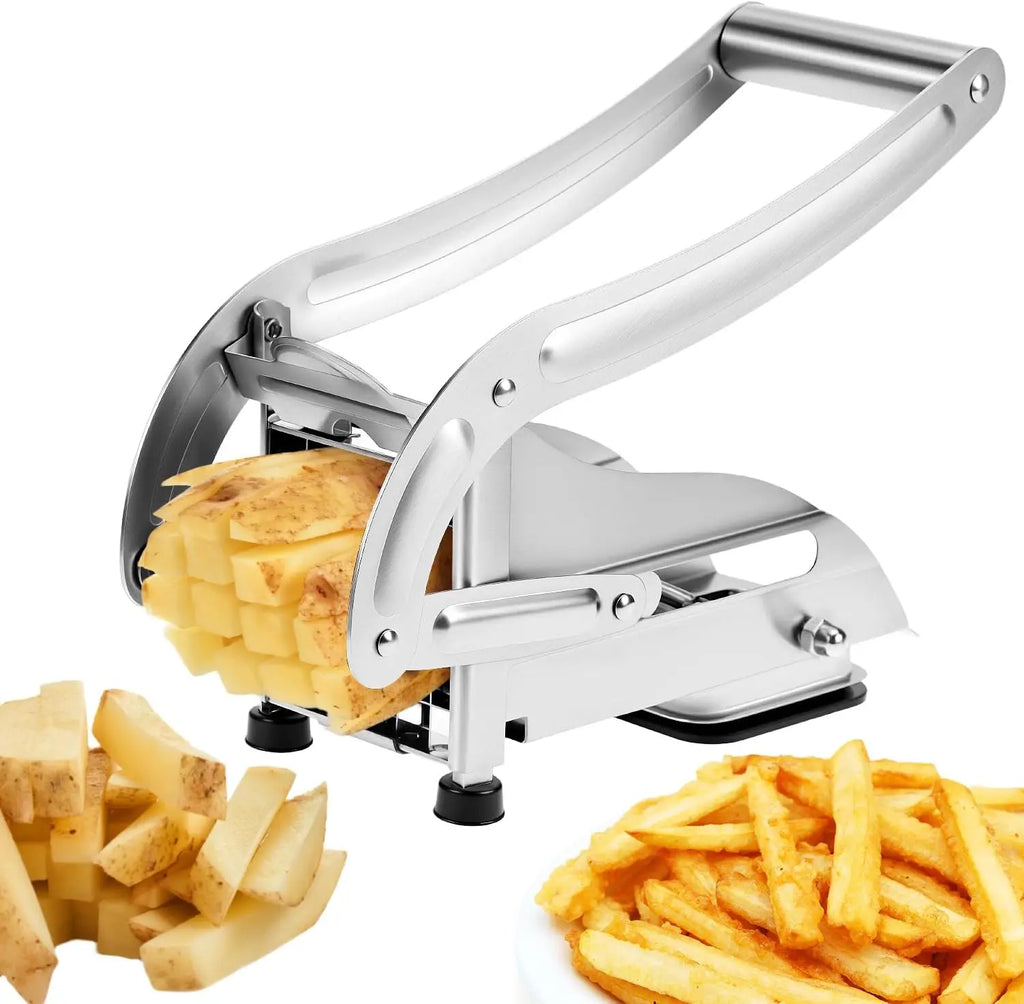 Kitchen Vegetable Potato Fry Cutter, Commercial French Fry Chopper with 2 Cutter, for Carrots, Cucumbers, Accessories Utensils