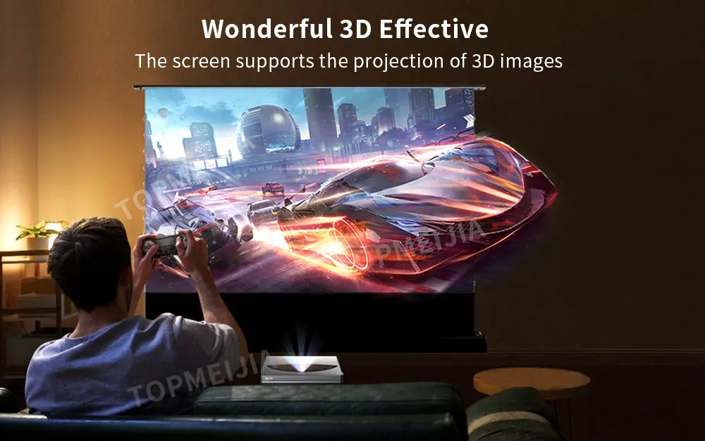 Premium 72‘’ inch - 120” inch 16:9 ALR PET Crystal UST Electric Floor Rising Projector Screen for Gaming & Movies UST Project