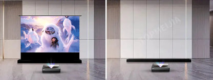 Premium 72‘’ inch - 120” inch 16:9 ALR PET Crystal UST Electric Floor Rising Projector Screen for Gaming & Movies UST Project